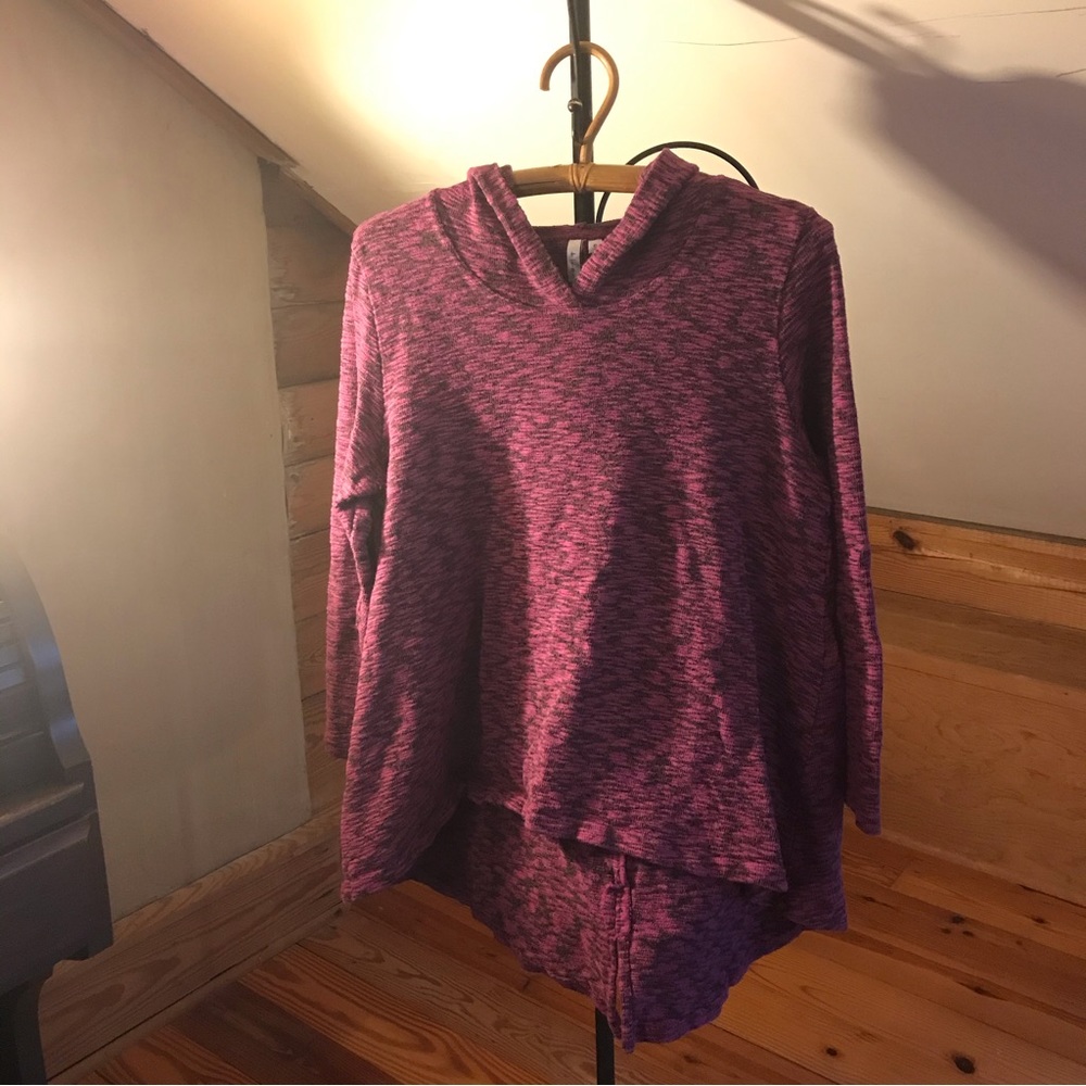 Kleen Fuchsia Flecked Sweater Hoodie, EUC, S